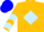 Gold, Light Blue Diamond Hoop, Light Blue Chevrons on Sleeves, Blue Cap