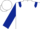 White, dark blue epaulets and sleeves