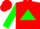 RED, white 'A-R' on green triangle, green sleeves, red cap