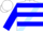White, Light Blue Sash, Blue Hoops on Sleeves