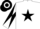 WHITE, black star, diabolo on sleeves, hooped cap