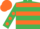 Emerald Green, Orange hoops, Emerald Green sleeves, Orange spots, Orange cap