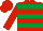 Red, Emerald Green hoops, Red sleeves