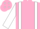 PINK, white braces & sleeves, white diamonds on cap