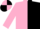PINK & BLACK HALVED, pink sleeves, quartered cap