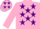 PINK, purple stars, pink sleeves, purple stars on cap