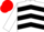 WHITE & BLACK CHEVRONS, white sleeves, red cap