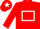 RED, white hollow box, white star on cap