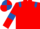 Red, Royal Blue epaulets and armlets, quartered cap