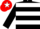 BLACK & WHITE HOOPS, red cap, white star