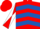 Red, Royal Blue chevrons, Red and White diabolo on sleeves, Red cap