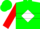 Green, White Diamond Hoop, Red Sleeves, White Diamond Hoop, Green Cap
