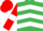 Emerald Green, White chevrons, Red sleeves, White armlets, Red cap