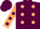 Maroon, Beige spots, Beige sleeves, Maroon spots and Maroon spots on cap