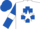 White, Royal Blue Cross of Lorraine, Royal Blue sleeves, White armlets and star on Royal Blue cap