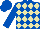 Royal Blue and Beige diamonds, Royal Blue sleeves and cap