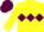 Yellow, Maroon triple diamond and cap