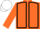 Orange, Black seams, White cap