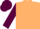 Beige, Maroon sleeves and cap