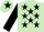 Light Green, Black stars, sleeves and star on cap