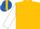 Gold, Royal Blue Trimmed Gold Star Stripe on White Sleeves