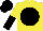 Yellow, black disc, halved sleeves, black cap