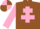 Brown, Pink Cross of Lorraine and sleeves, Pink and Brown quartered cap