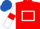 Red, White hollow box, White sleeves, Red armlets, Royal Blue cap