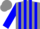 Grey, blue 'JWF' blue stripes on sleeves, grey cap