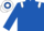 Royal blue, white epaulets, hooped cap