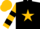 Black, Gold Star, Gold Sleeves, Black Hoop, Gold Cap