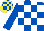 ROYAL BLUE & WHITE CHECK, royal blue sleeves, yellow & royal blue check cap