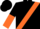 Black, orange sash, black and orange halved sleeves