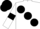 White, large Black spots, armlets and cap
