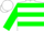 White, Green 'JLS' and Hoops, Green Bars on Sleeves