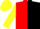 RED & BLACK HALVED, yellow sleeves & cap
