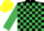 BLACK & EMERALD GREEN CHECK, emerald green sleeves, yellow cap