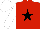 Red, Black star, White sleeves and cap