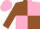 Brown and Pink (quartered), Brown sleeves, Pink cap