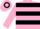 Pink and Black hoops, Pink sleeves, hooped cap