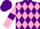 Purple and Pink diamonds, Pink sleeves, Purple armlets, Purple cap