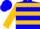 Blue, White Buffalo Logo, Gold Hoops on Sleeves