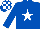 Royal Blue, White star, check cap