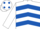 WHITE & ROYAL BLUE CHEVRONS, royal blue spots on cap