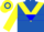 Royal Blue, Yellow Inverted Chevron, Blue Hoop on Yellow Sleeves