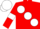 Red, large White spots, armlets and cap