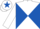 WHITE & ROYAL BLUE DIABOLO, white sleeves, royal blue star on cap