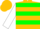 GOLD, Green Hoops, Gold Bars on White Slvs