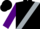 Black, silver sash, purple sleeves, black cap