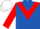 ROYAL BLUE, red chevron & sleeves, white cap
